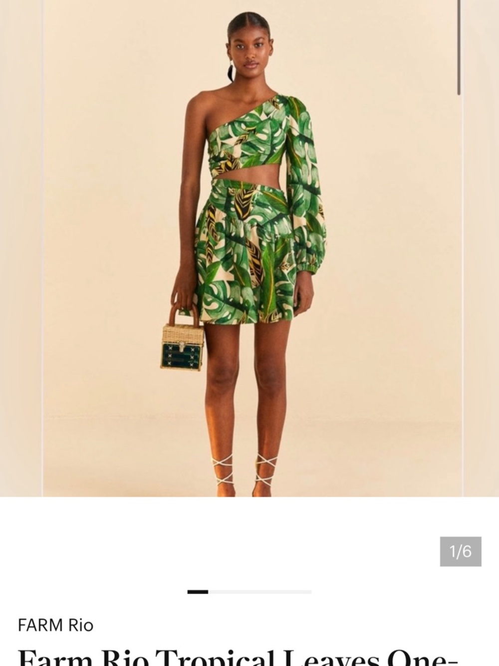 FARM Rio Green Leaf Print Mini Dress - Picture 3 of 5